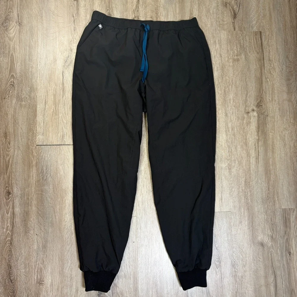 FIGS Tansen Freex Lined Joggers Black Mens L Scrub Uniform Work Medical Pockets